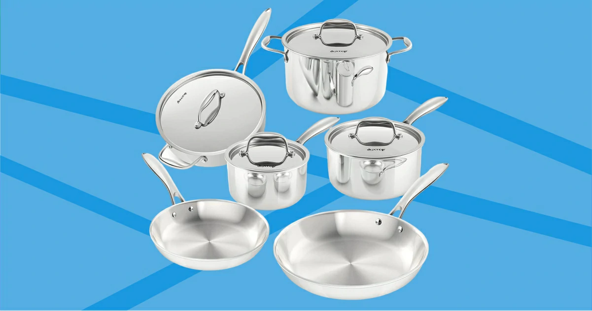 Duxtop Whole-Clad Tri-Ply Stainless Steel Induction Cookware Set, 10PC  Kitchen Pots and Pans Set