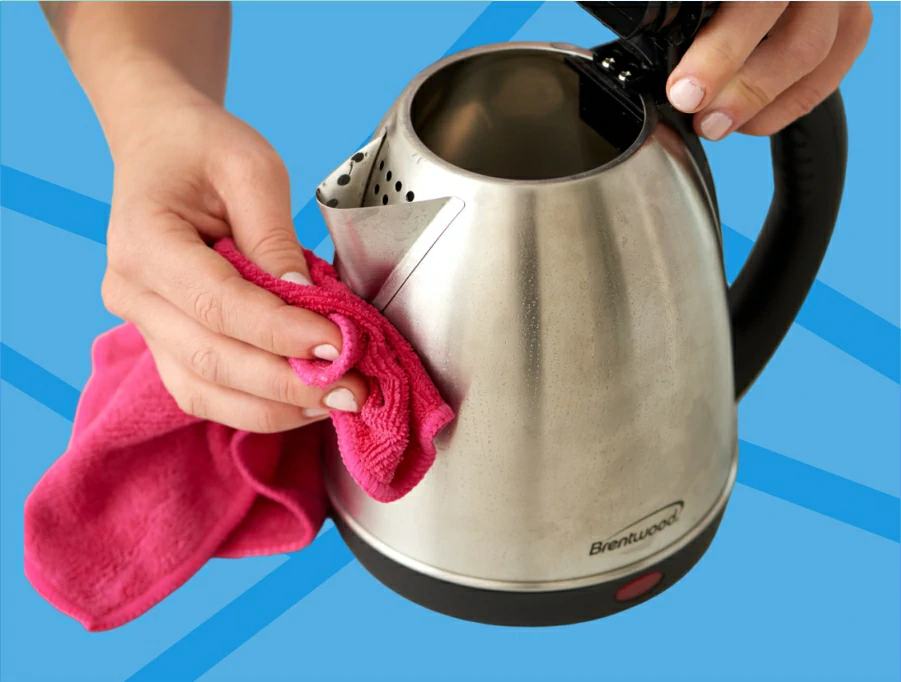 How do you clean the inside of a stainless steel kettle