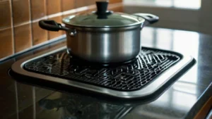 a non-slip mat on a glass top stove