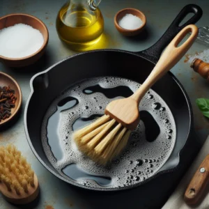 how to clean a cast iron skillet